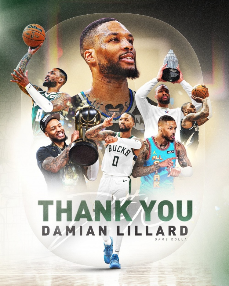 雄鹿致敬利拉德：感谢你为这座城市倾尽了所有！